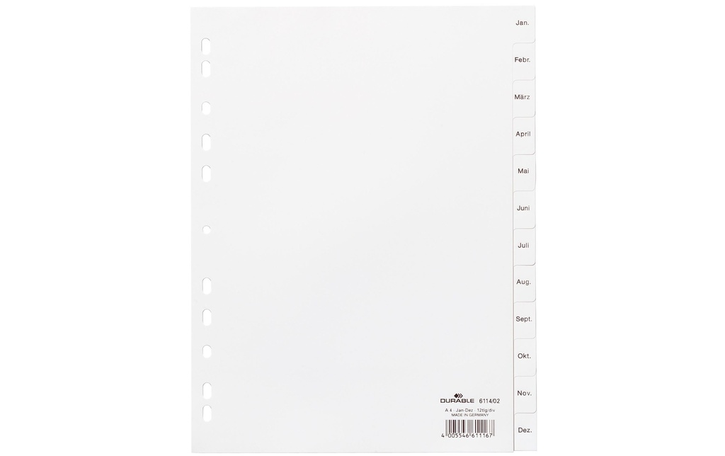 DURABLE Registre A4, jan-déc