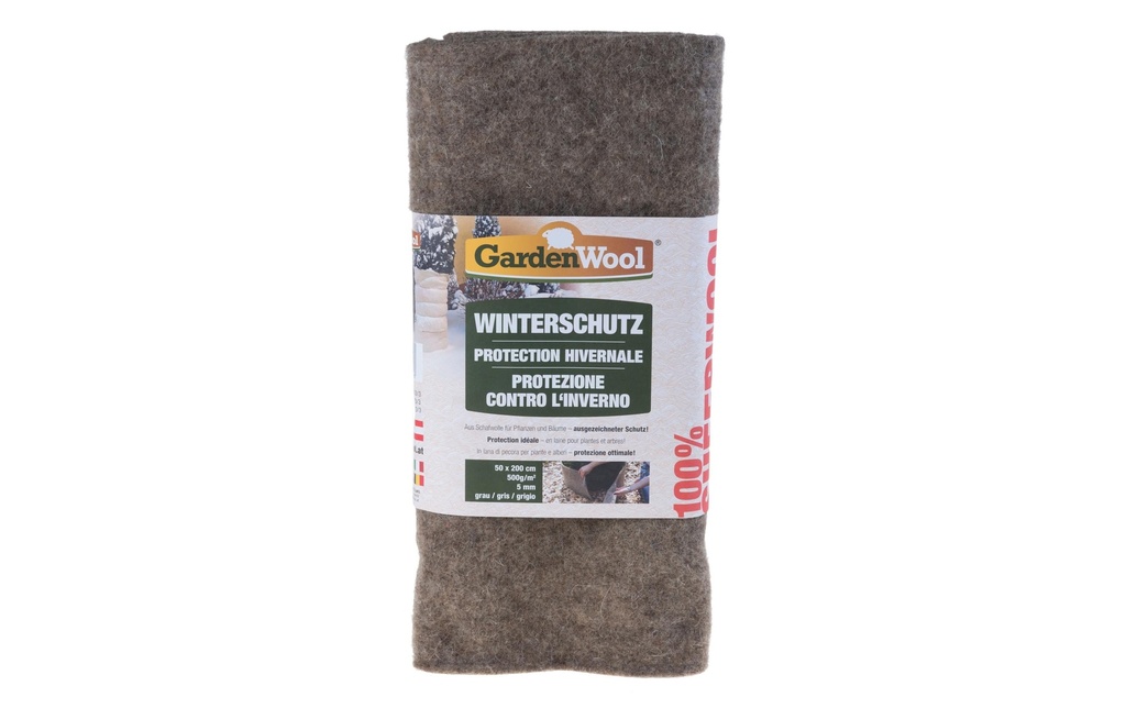 GardenWool Tapis de protection hivernale 200 x 50 cm gris