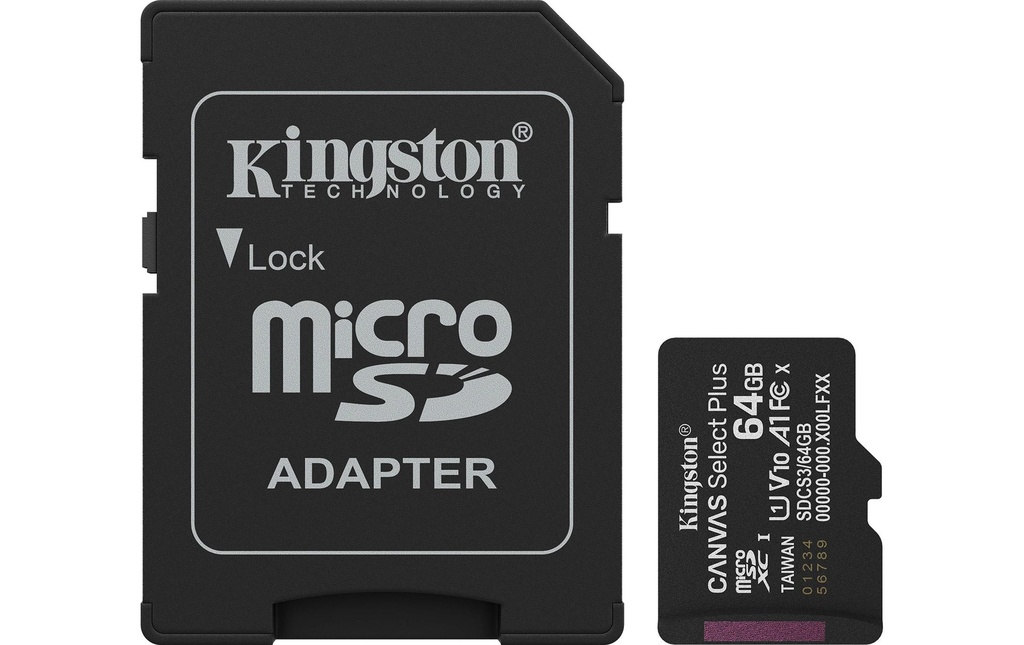 Kingston Carte microSDXC Canvas Select Plus Gen3 64 GB