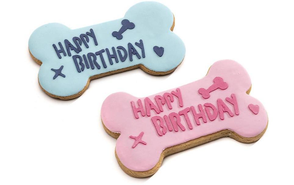 Leopet Biscuit Joyeux Anniversaire Os Gr. L, 12.5 x 7.5 x 1 cm, 60g