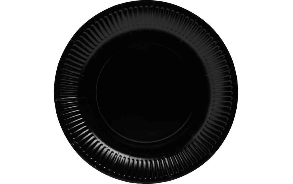PRO nappe Assiettes jetables 23 cm, 20 Pièce/s, Noir