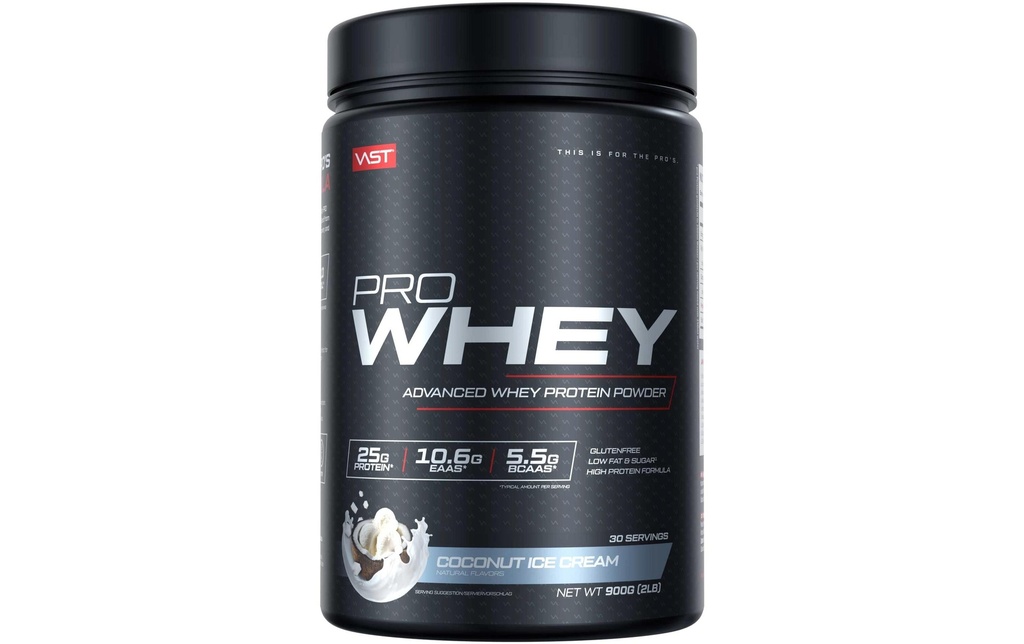 VAST Poudre Par boîte de Whey: 900g, Crème glacée à la noix de coco