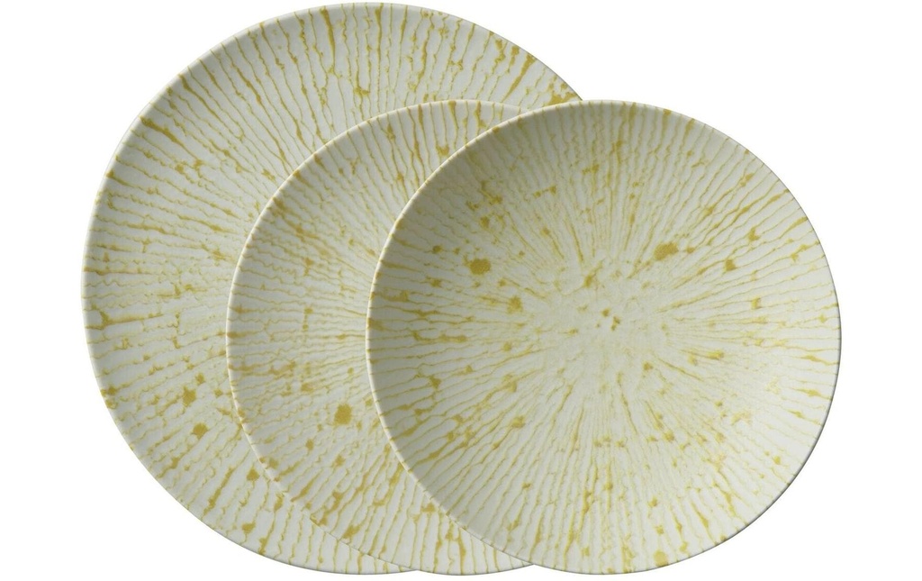 Arthur Krupp Set d’assiettes Golden Ray 12 Pièce/s,Beige/Doré