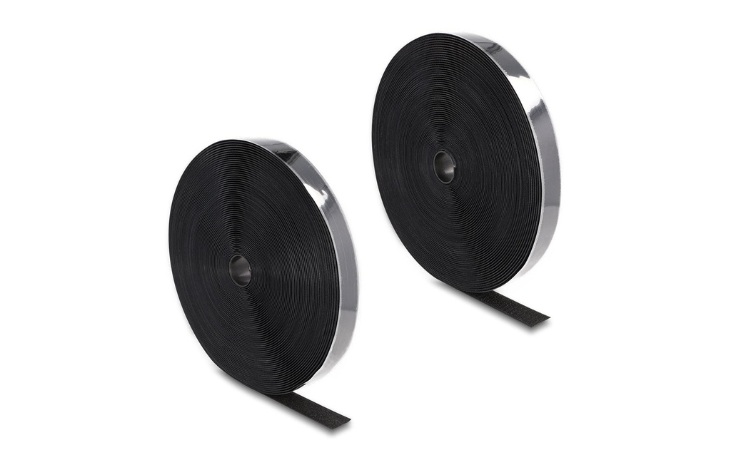 Delock Bande auto-agrippante 25m x 25mm Résistant Noir