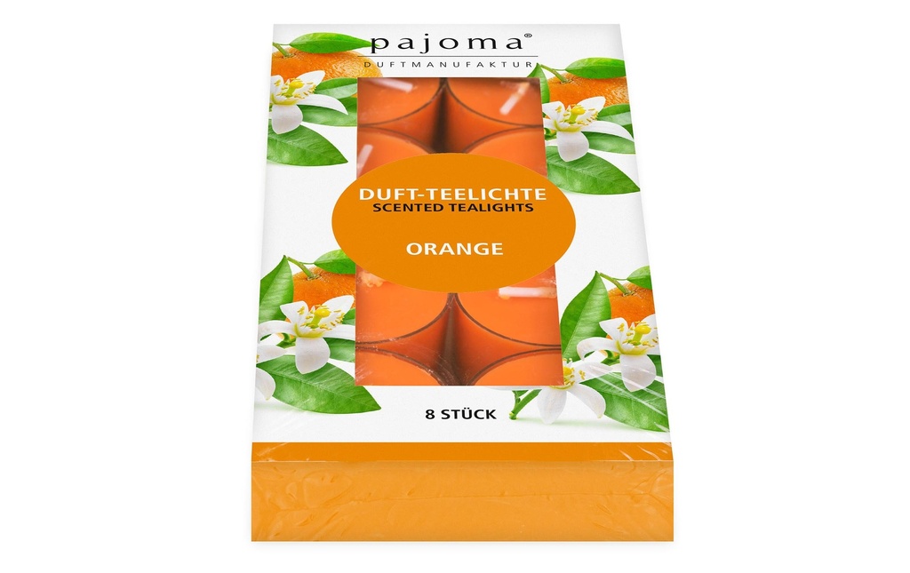 Pajoma Bougie chauffe-plat Orange Lot de 8